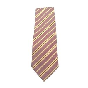 Gucci Silk Tie Red Yellow Stripe Textured  Classic Wide Made in Italy